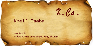 Kneif Csaba névjegykártya